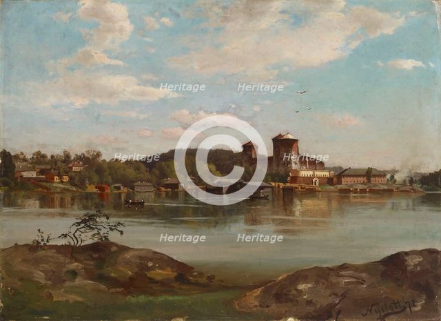 Olavinlinna, sketch, 1873. Creator: Hjalmar Munsterhjelm.