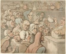 Old Maids at a Sale of Curiosities. Creator: Thomas Rowlandson (British, 1756-1827)