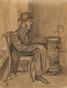 Old Man Warming Himself, 1881-1882. Creator: Vincent van Gogh