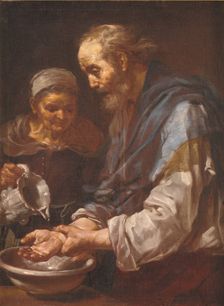 Old Man washing his Hands. (Allegory of "Water"), 1648-1651. Creator: Bernhard Keil