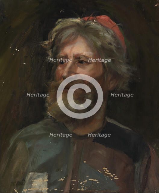 Old Man Wearing a Red Cap, sketch for the painting Fairy Tale Princess, c1895-1896. Creator: Torsten Wasastjerna.