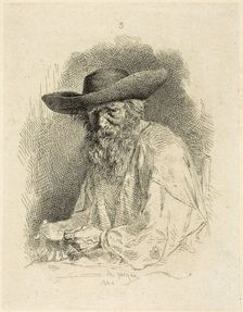 Old Man with Mess Tin, 1844. Creator: Charles Emile Jacque