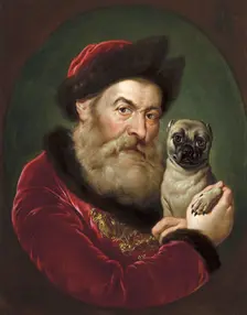 Old man with a Pug, c1740