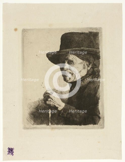 Old Man with a Walking Stick, 1875/77. Creator: Wilhelm Maria Hubertus Leibl.