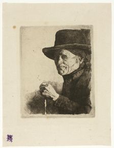 Old Man with a Walking Stick, 1875/77. Creator: Wilhelm Maria Hubertus Leibl