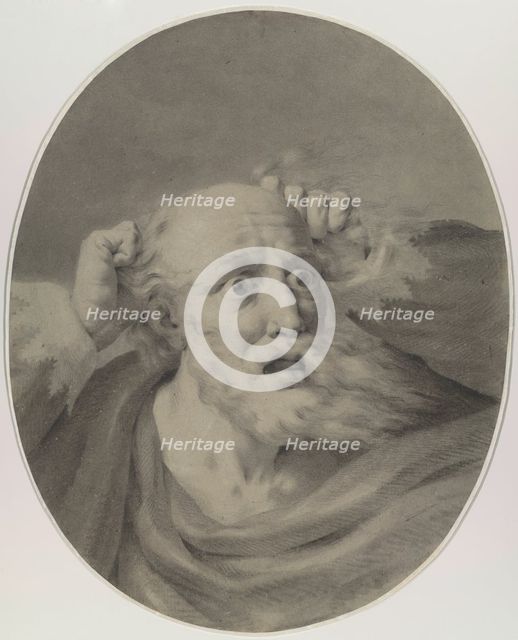 Old man with beard, scuffling his hair. Creator: Rehberg, Friedrich (1758-1835).