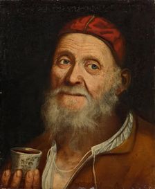 Old man with coffee mug, 1720/1740. Creator: Balthasar Denner