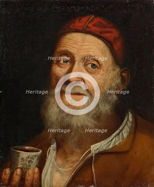 Old man with coffee mug, 1720/1740. Creator: Balthasar Denner.