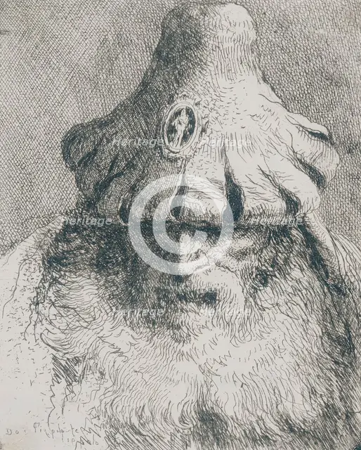 Old Man with Conical Hat, c1757. Creator: Giovanni Domenico Tiepolo.
