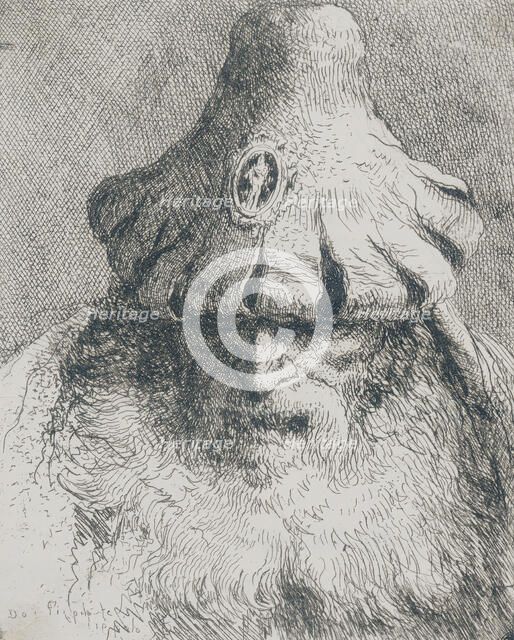 Old Man with Conical Hat, c1757. Creator: Giovanni Domenico Tiepolo.