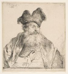 Old Man with Divided Fur Cap, 1640. Creator: Rembrandt Harmensz van Rijn