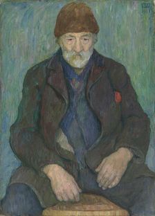 Old Man with Fur Hat, 1911. Creator: Erik Werenskiold