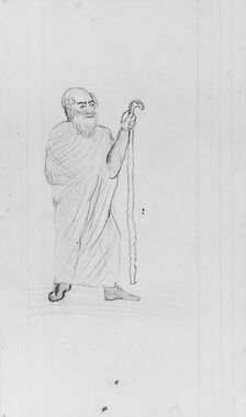 Old Man with Staff (from Sketchbook), . Creator: John William Casilear