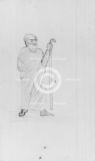 Old Man with Staff (from Sketchbook), . Creator: John William Casilear.