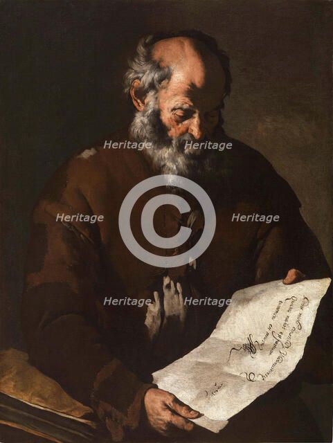 Old man with scroll, c.1650. Creator: Master of the Annunciation to the Shepherds (active 1620-1660).