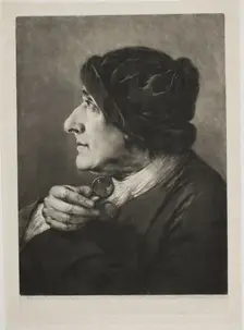 Old Man with Spectacles, from Life-Sized Heads, 1760. Creator: Thomas Frye