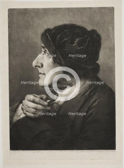 Old Man with Spectacles, from Life-Sized Heads, 1760. Creator: Thomas Frye.