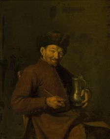 Old Man with Tankard and Pipe. Creator: Anon