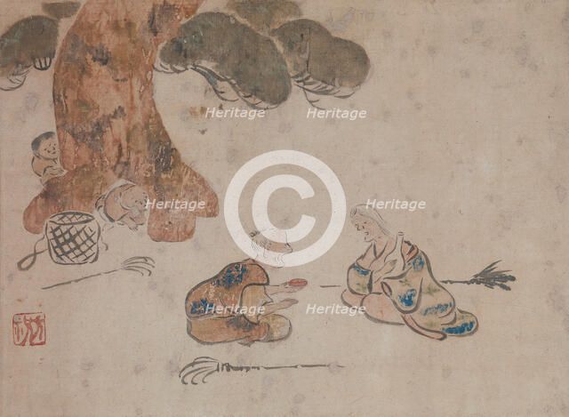 Old Man and Woman. Creators: Unknown, Ogata Korin.