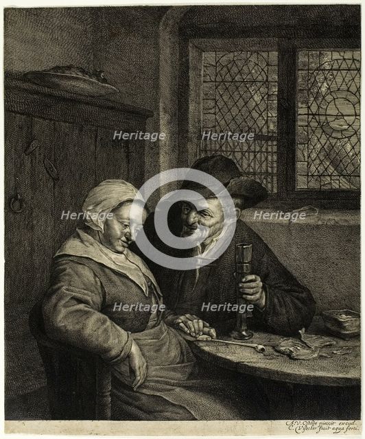 Old Man and Woman, n.d. Creator: Cornelis de Visscher.