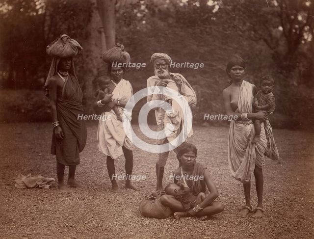 Old Man and Women with Children, One Nursing, 1860s-70s. Creator: Unknown.