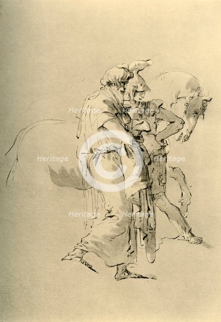 'Old man and Young soldier', mid 18th century, (1928). Artist: Giovanni Battista Tiepolo.