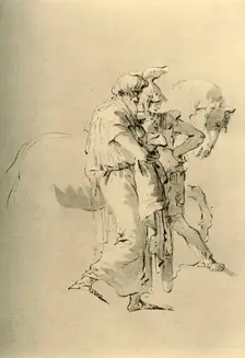 Old man and Young soldier mid 18th century, (1928). Artist: Giovanni Battista Tiepolo