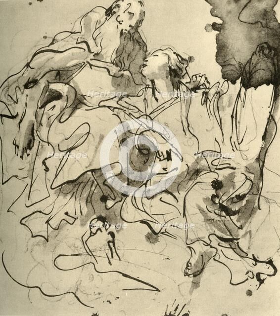 'Old Man and Young Woman', 1761, (1928). Artist: Giovanni Battista Tiepolo.