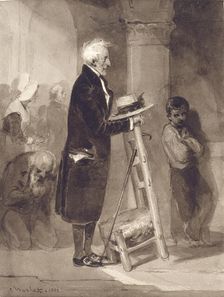 Old Man Before a Prie-Dieu, 1832. Creator: Nicolas-Toussaint Charlet
