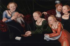 Old man beguiled by courtesans, ca 1537. Artist: Cranach, Lucas, the Elder (1472-1553)