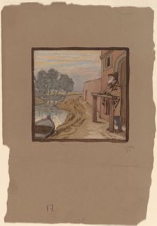 Old Man by a River, c. 1863. Creator: Elihu Vedder