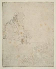 Old Man in Meditation, Leaning on a Book, ca. 1645. Creator: Rembrandt Harmensz van Rijn