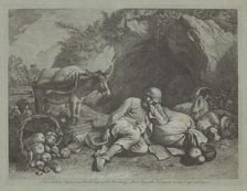 Old Man Leaning against a Sack, probably after 1767. Creator: Francesco Londonio
