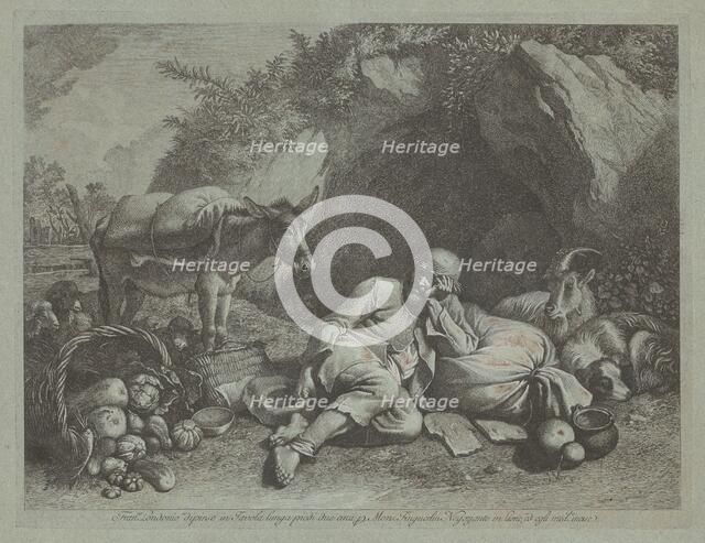 Old Man Leaning against a Sack, probably after 1767. Creator: Francesco Londonio.