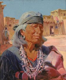 Old Man of Zuni, High Priest (Cacique), 1924. Creator: Gerald Cassidy