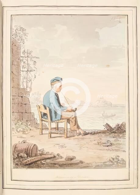 Old Man of Procida, leaf from 'A Collection of Dresses by David Allan Mostly from Nature', 1776. Creator: David Allan.