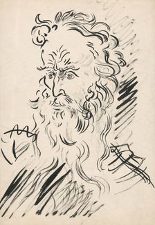 Old man's head, 1940 onwards. Creator: Arnold Peter Weisz-Kubincan