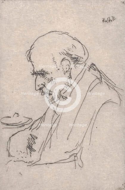Old Man's Head - A Sketch, 1898. Creator: Ernest Haskell.