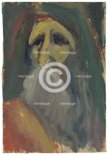 Old man's head with a beard, 1940/1944. Creator: Ján Novák.