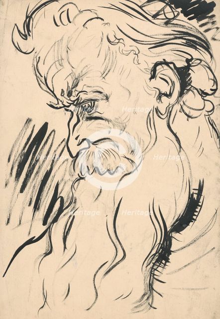 Old man's head with a beard, 1940 onwards. Creator: Arnold Peter Weisz-Kubincan.
