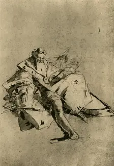 Old Man seated 18th century, (1928). Artist: Pupil of Tiepolo