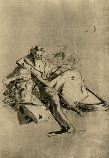 Old Man seated 18th century, (1928). Artist: Pupil of Tiepolo