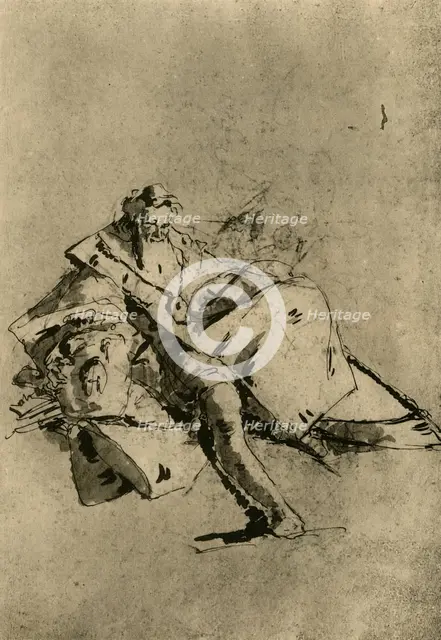 'Old Man seated', 18th century, (1928). Artist: Pupil of Tiepolo.