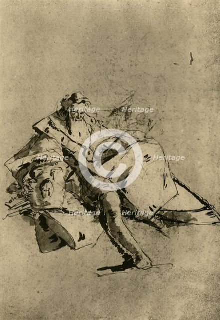 'Old Man seated', 18th century, (1928). Artist: Pupil of Tiepolo.
