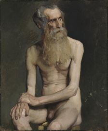 Old Man Seated, Academy Study, 1874-1875. Creator: Albert Edelfelt