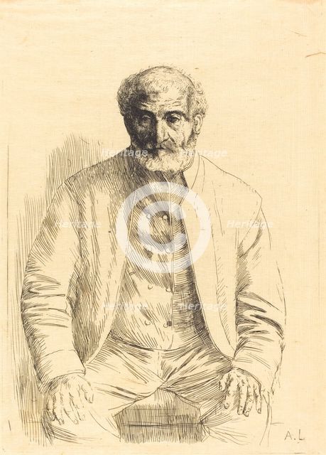 Old man seated (Vieillard assis). Creator: Alphonse Legros.
