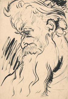 Old man's head with a beard, 1940 onwards. Creator: Arnold Peter Weisz-Kubincan