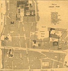 Old Map of the Ward of Cheap - About 1750 (1897). Creator: Unknown