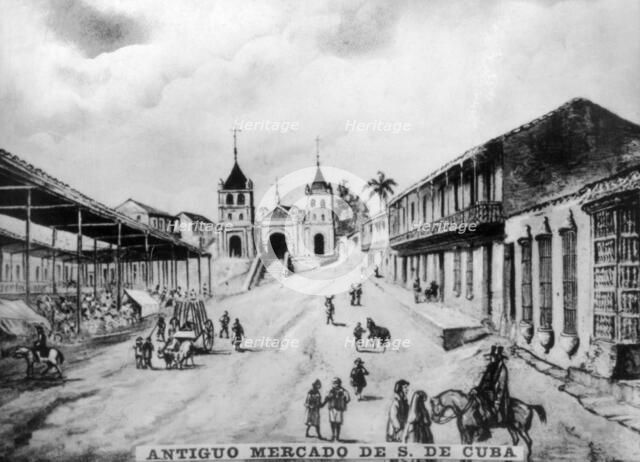 Old market of Santiago de Cuba, (19th century), 1920s. Artist: Unknown.