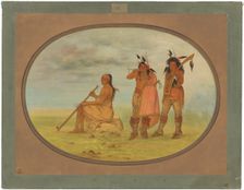 Old Menomonie Chief with Two Young Beaux, 1861/1869. Creator: George Catlin